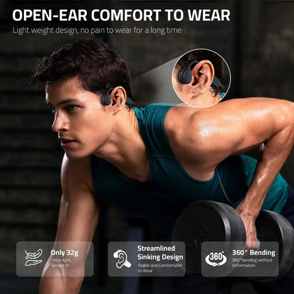 IPX8 Waterproof Bone Conduction Sports Headphones